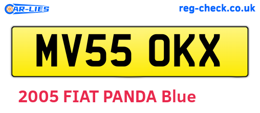 MV55OKX are the vehicle registration plates.