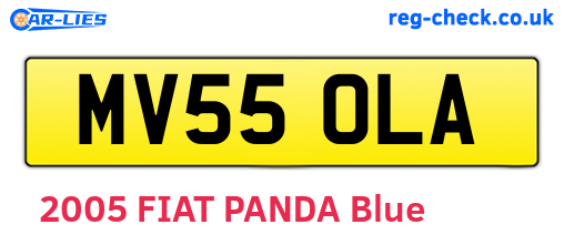 MV55OLA are the vehicle registration plates.