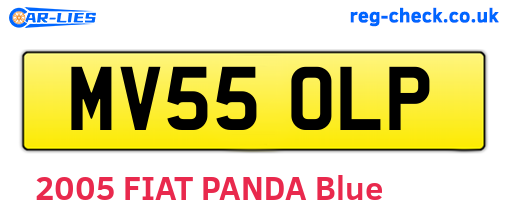 MV55OLP are the vehicle registration plates.