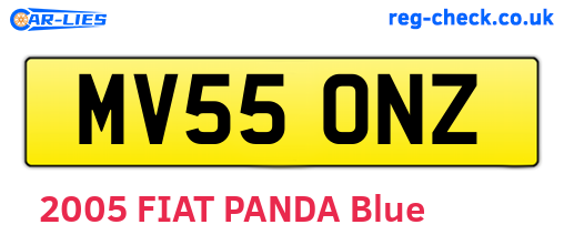 MV55ONZ are the vehicle registration plates.