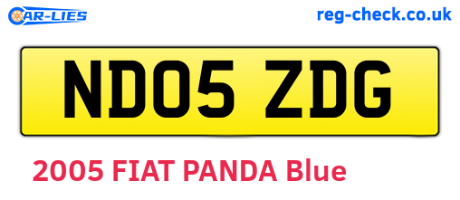 ND05ZDG are the vehicle registration plates.