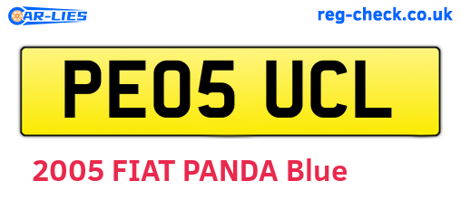 PE05UCL are the vehicle registration plates.