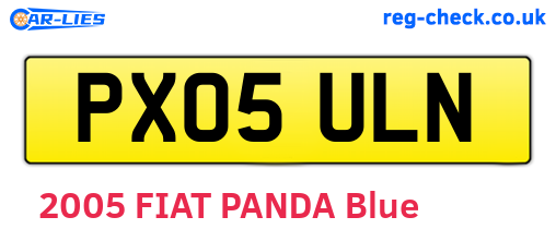 PX05ULN are the vehicle registration plates.