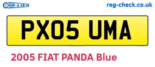 PX05UMA are the vehicle registration plates.