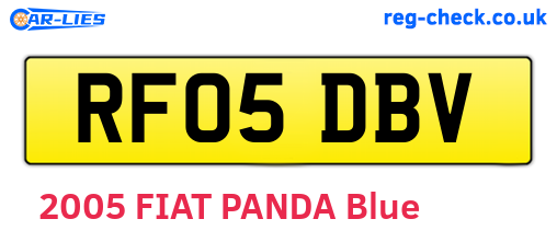 RF05DBV are the vehicle registration plates.