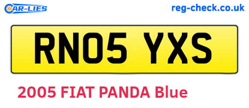 RN05YXS are the vehicle registration plates.