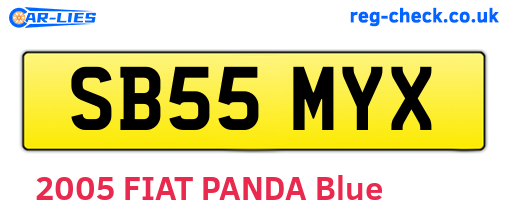 SB55MYX are the vehicle registration plates.