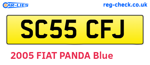 SC55CFJ are the vehicle registration plates.
