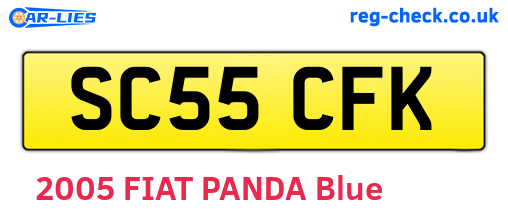 SC55CFK are the vehicle registration plates.