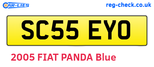 SC55EYO are the vehicle registration plates.