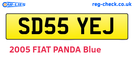 SD55YEJ are the vehicle registration plates.