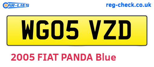 WG05VZD are the vehicle registration plates.