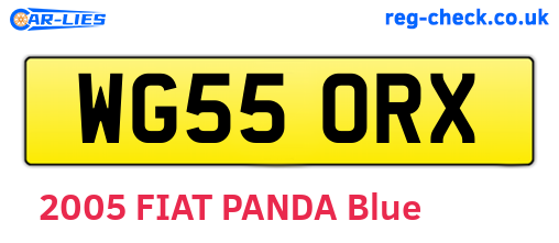 WG55ORX are the vehicle registration plates.