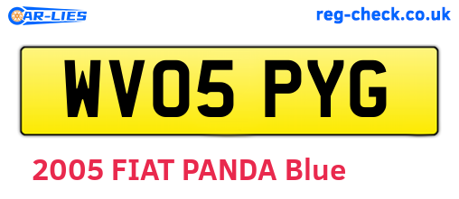 WV05PYG are the vehicle registration plates.