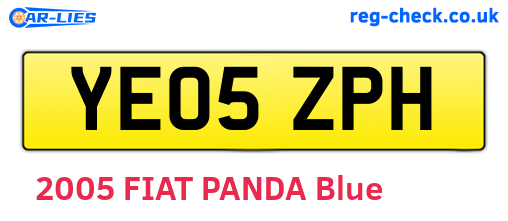 YE05ZPH are the vehicle registration plates.