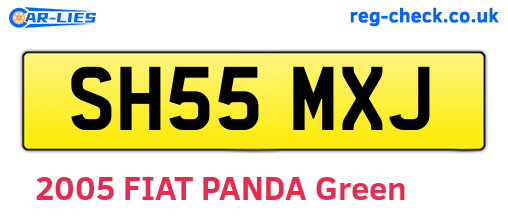 SH55MXJ are the vehicle registration plates.