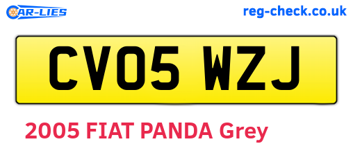 CV05WZJ are the vehicle registration plates.