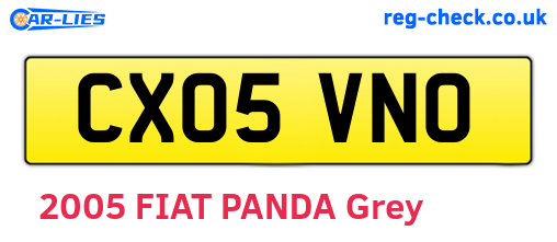 CX05VNO are the vehicle registration plates.