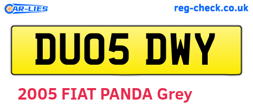 DU05DWY are the vehicle registration plates.