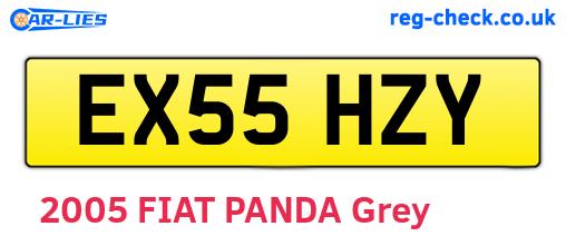 EX55HZY are the vehicle registration plates.