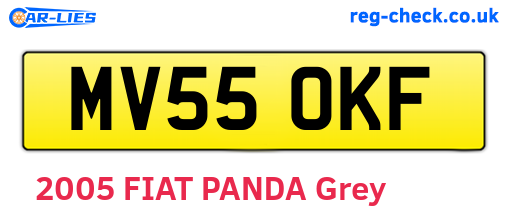 MV55OKF are the vehicle registration plates.