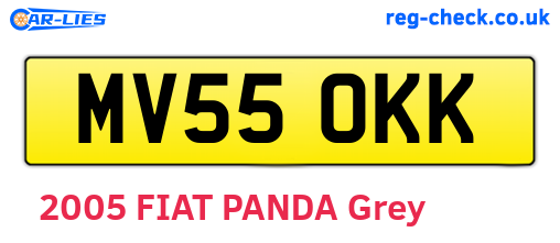 MV55OKK are the vehicle registration plates.
