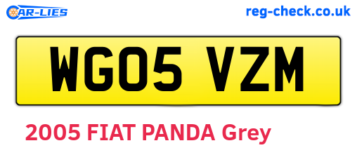 WG05VZM are the vehicle registration plates.