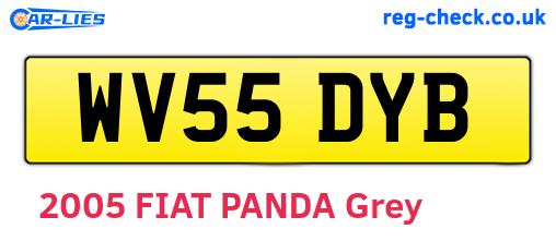 WV55DYB are the vehicle registration plates.