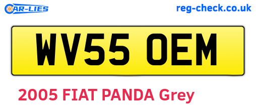 WV55OEM are the vehicle registration plates.