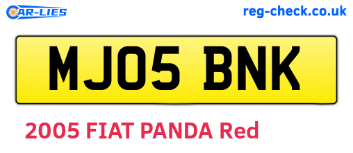 MJ05BNK are the vehicle registration plates.