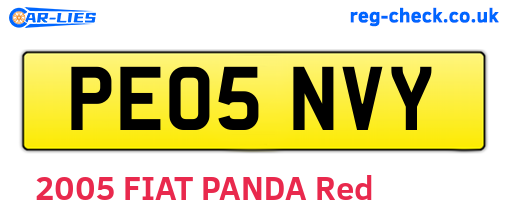 PE05NVY are the vehicle registration plates.