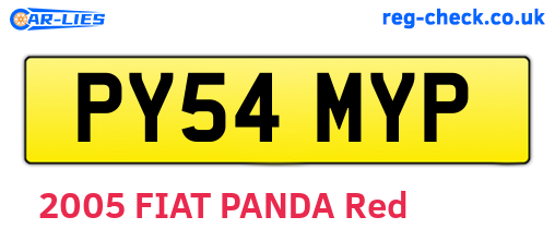 PY54MYP are the vehicle registration plates.