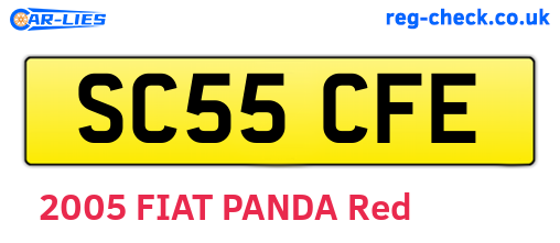 SC55CFE are the vehicle registration plates.