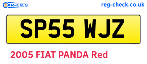 SP55WJZ are the vehicle registration plates.
