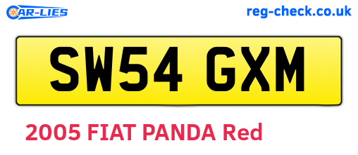 SW54GXM are the vehicle registration plates.