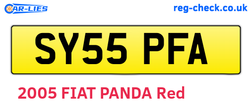 SY55PFA are the vehicle registration plates.