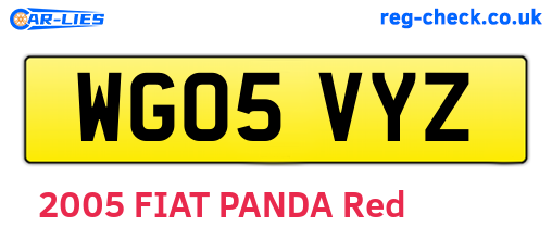 WG05VYZ are the vehicle registration plates.