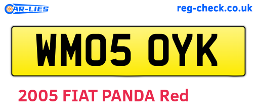 WM05OYK are the vehicle registration plates.