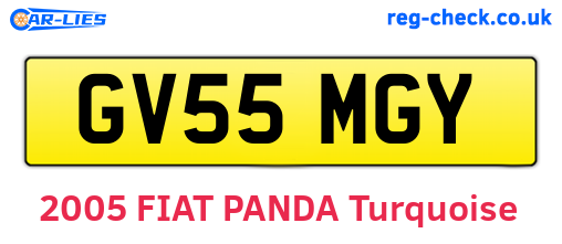 GV55MGY are the vehicle registration plates.