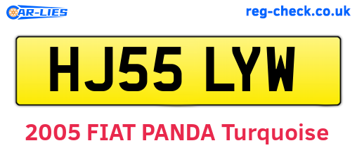 HJ55LYW are the vehicle registration plates.