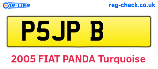 P5JPB are the vehicle registration plates.