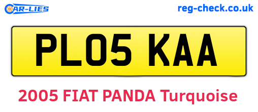 PL05KAA are the vehicle registration plates.