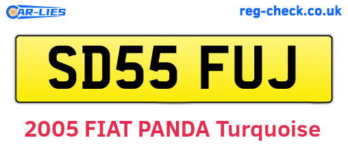 SD55FUJ are the vehicle registration plates.