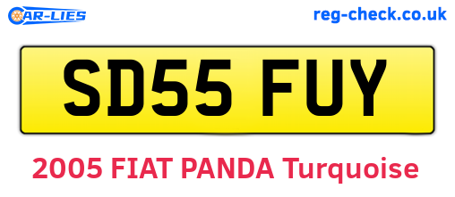 SD55FUY are the vehicle registration plates.