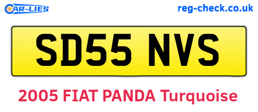 SD55NVS are the vehicle registration plates.