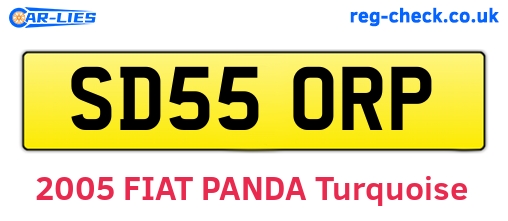 SD55ORP are the vehicle registration plates.