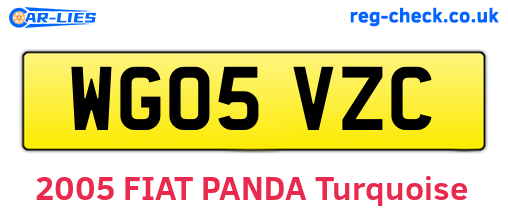 WG05VZC are the vehicle registration plates.