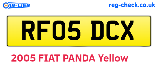 RF05DCX are the vehicle registration plates.
