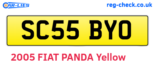 SC55BYO are the vehicle registration plates.