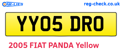 YY05DRO are the vehicle registration plates.